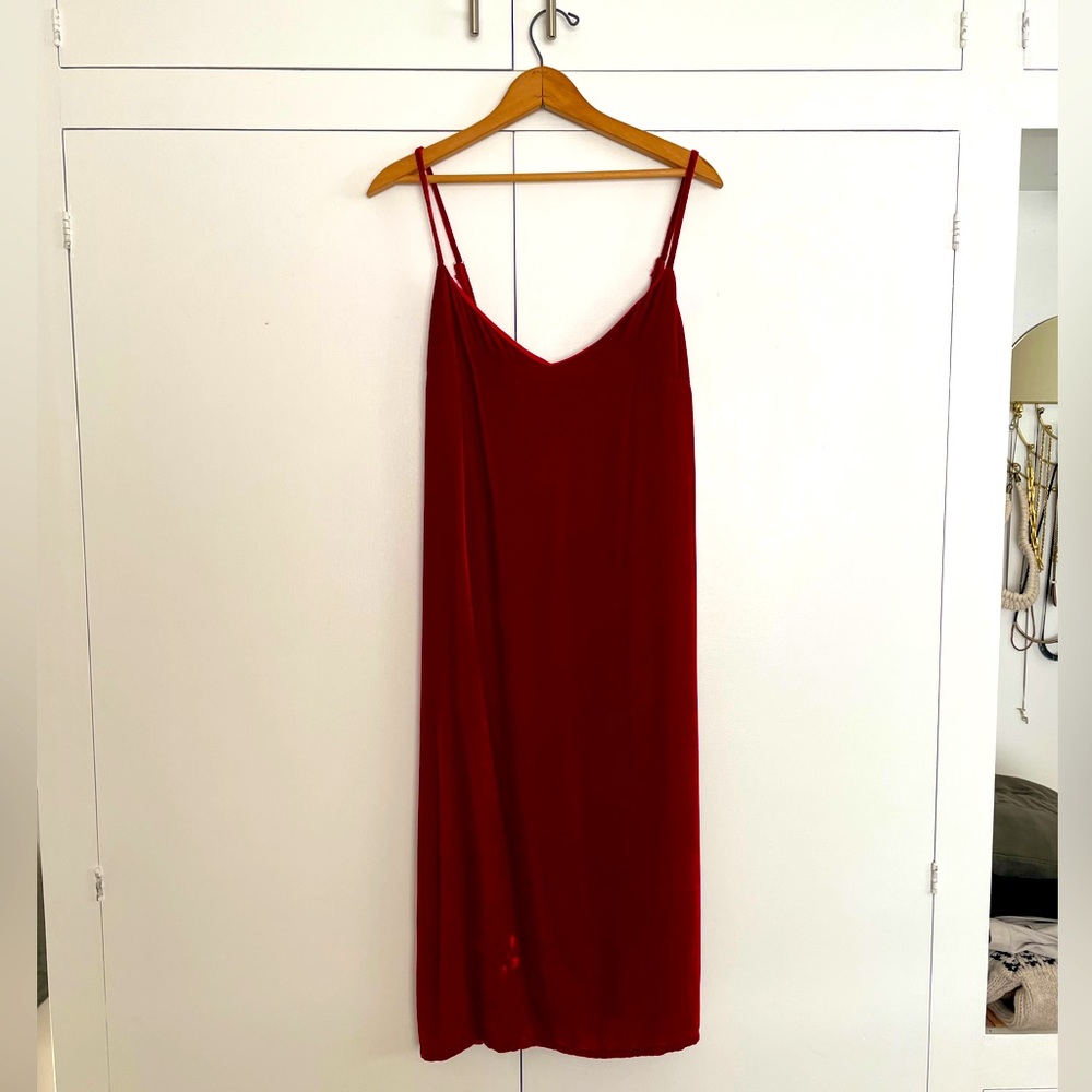 Red Velvet Midi Slip Dress - Velvet by Graham and Spencer’s size Medium